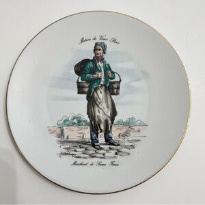 Porcelain Plate Metiers du Vieux Paris 
Marchand de Jeaux Ferres